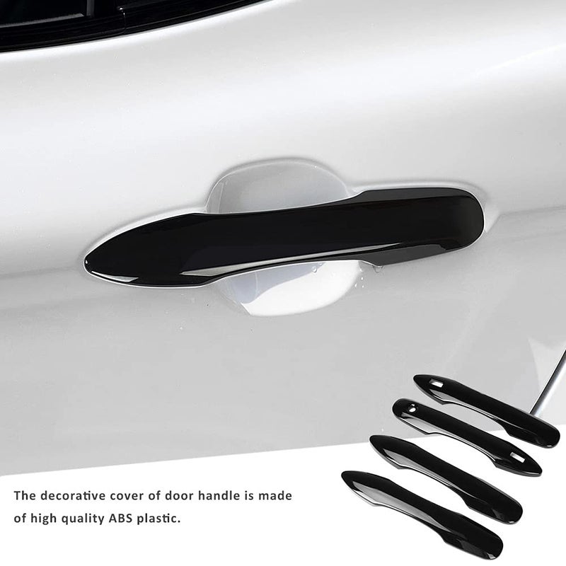 DLOVEG Car Door Handle Cover Protector Compatible for 2018-2023 2024 Toyota Camry Accessories Compatible for Toyota Corolla 2024 2023-2020 (with 2 Smart Key Holes, Glossy Black) - Image 3